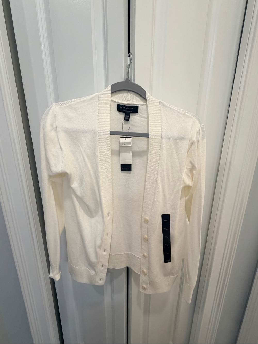 Banana Republic Women's Ivory Button Cardigan Sweater